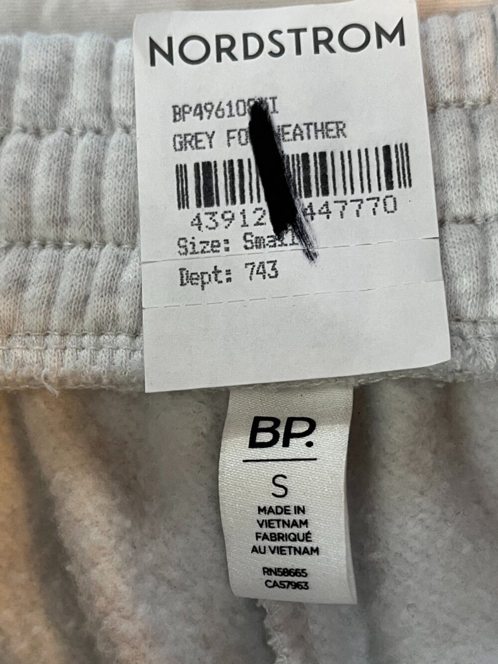 BP. Gray Fleece Jogger Sweatpants Size Small Drawstring - Picture 9 of 9